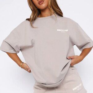 White Fox Offstage Back Graphic Oversized Tee Moon M/L